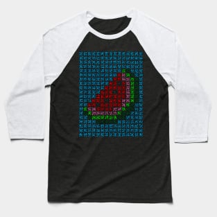 Pixelated Watermelon Baseball T-Shirt